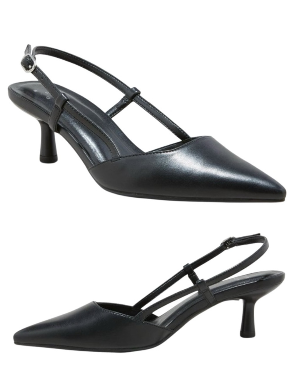 NWT A New Day Annette Slingback Heels Kitten Heel 11 Black Elegant